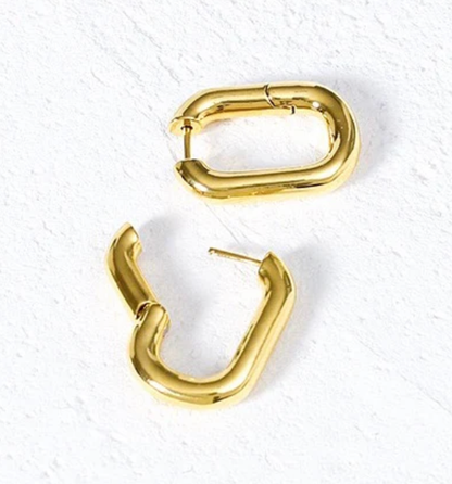 Classic Paperclip Puffy Hoop | Steel Hypoallergenic