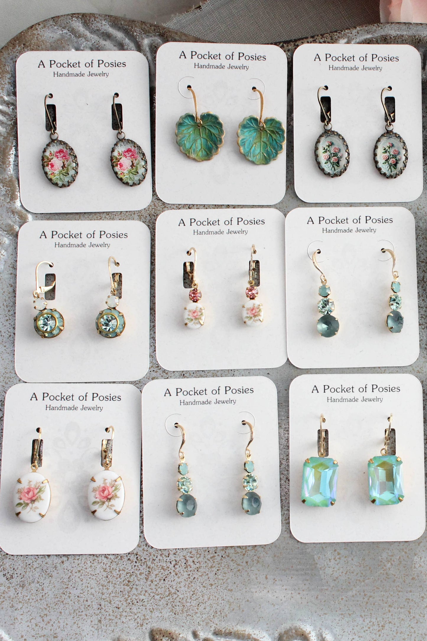 Lily Pad Earrings - Verdigris Patina