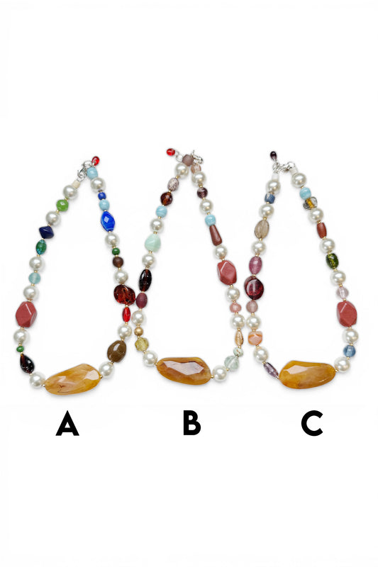 Vintage Glass & Resin, Large Pearl Necklaces