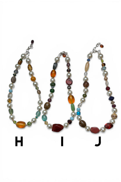 Vintage Glass & Resin, Large Pearl Necklaces