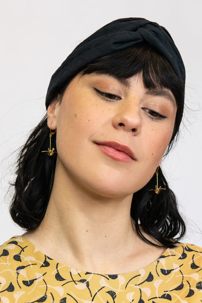 Grue Origami Crane Earrings
