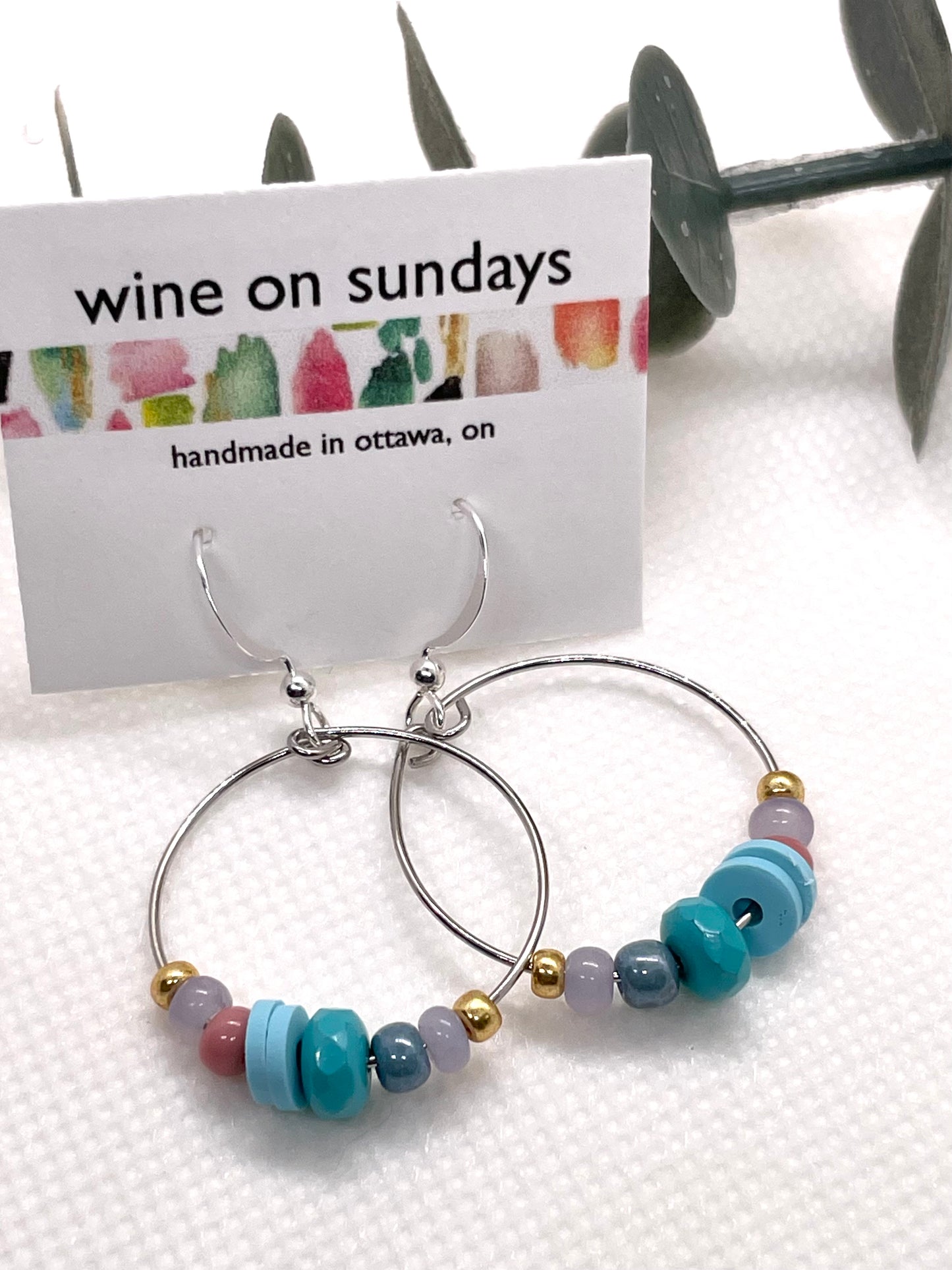 River Beaded Hoop Earrings