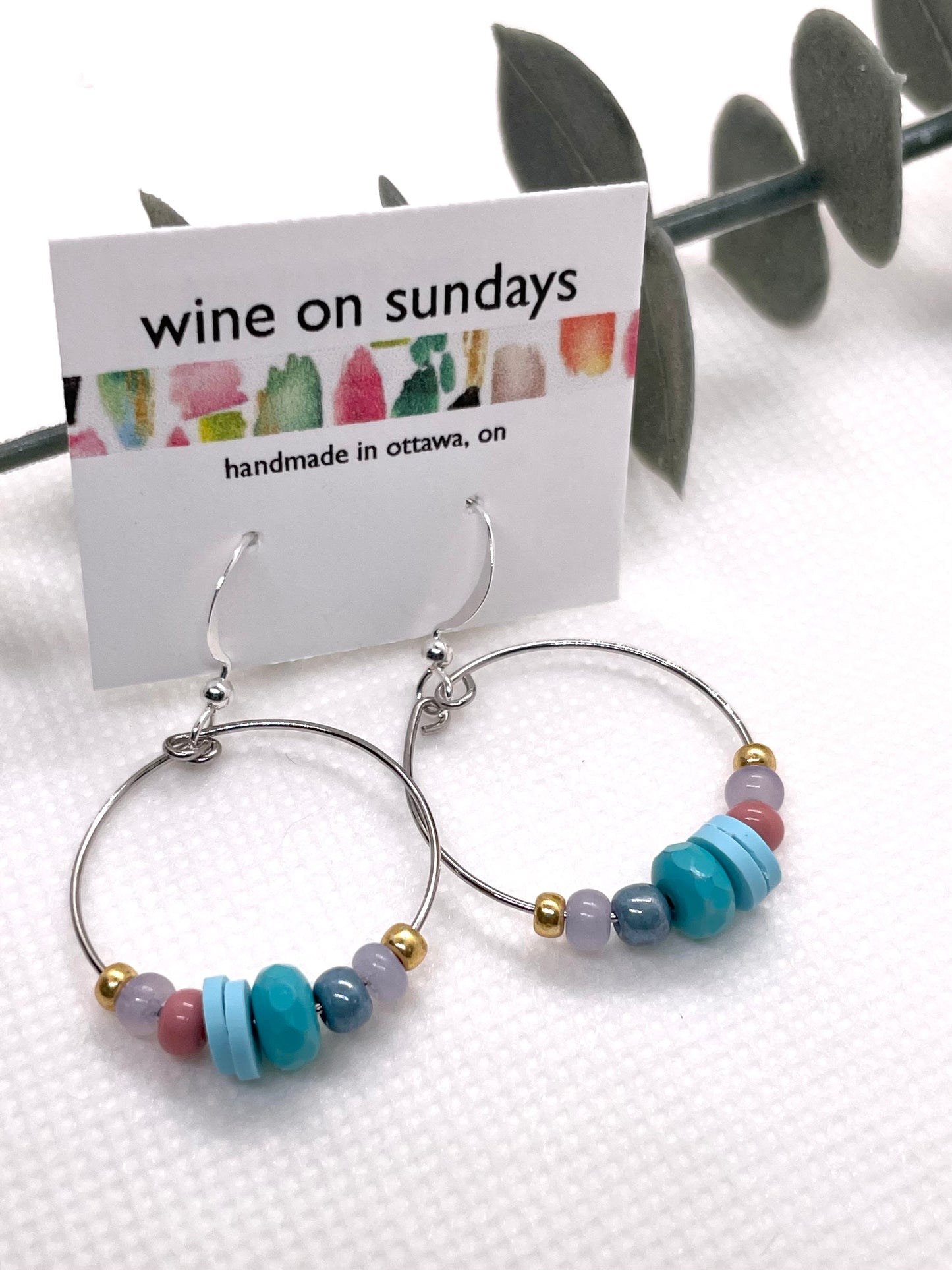 River Beaded Hoop Earrings