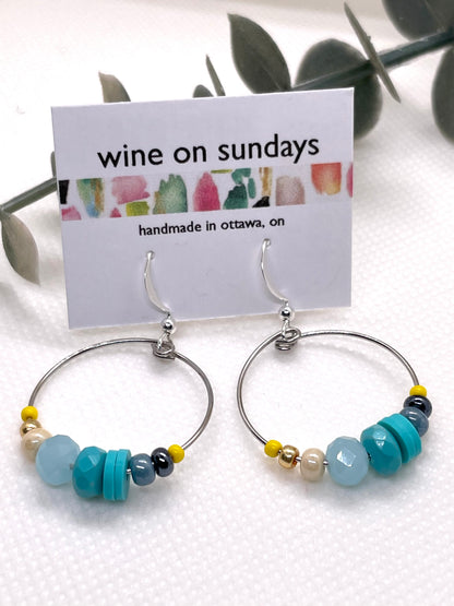 River Beaded Hoop Earrings