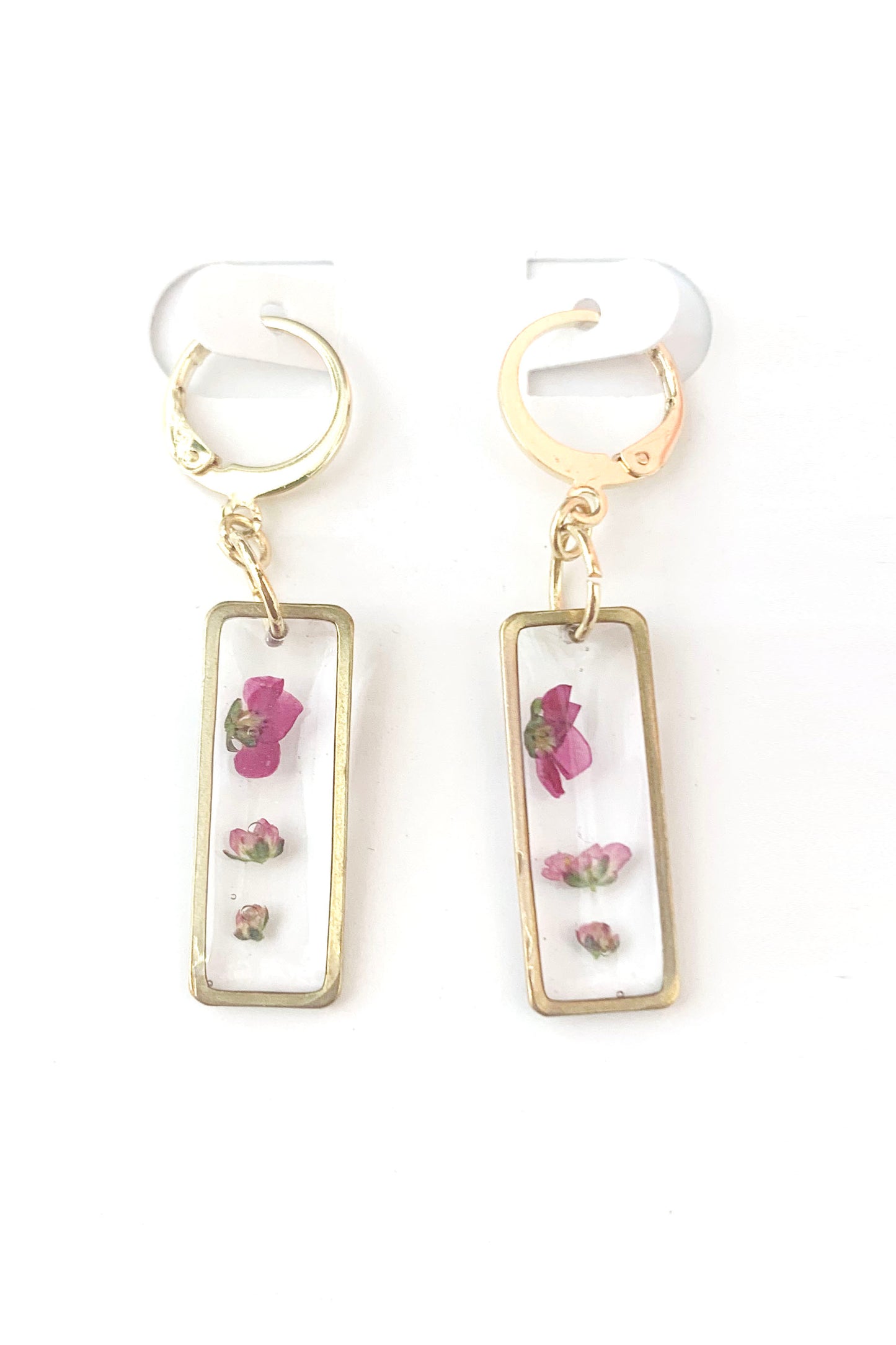 Pressed Flower Small Dangle Earrings