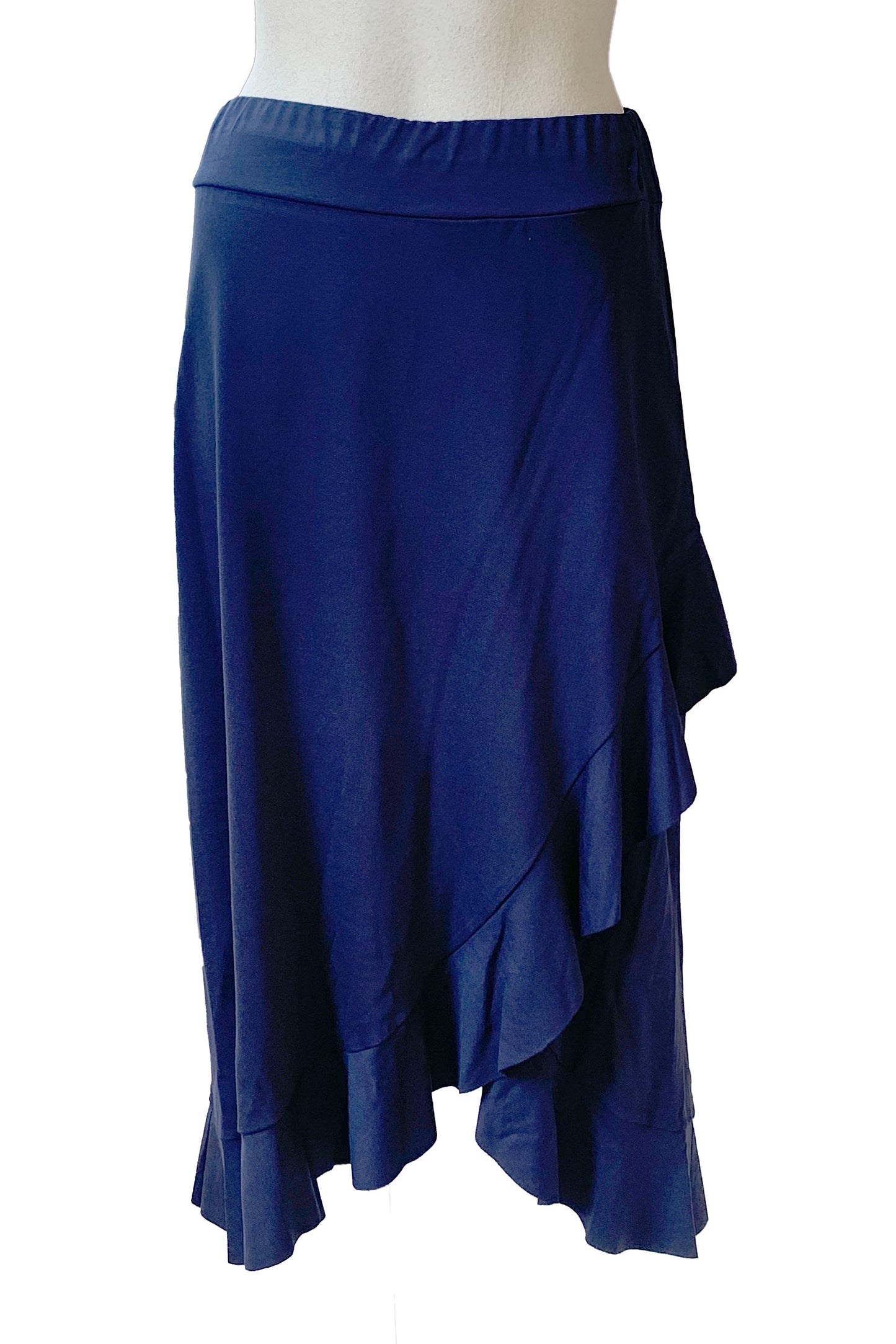 The Catrina Skirt by Pure Essence in Navy is shown on a mannequin against a white background