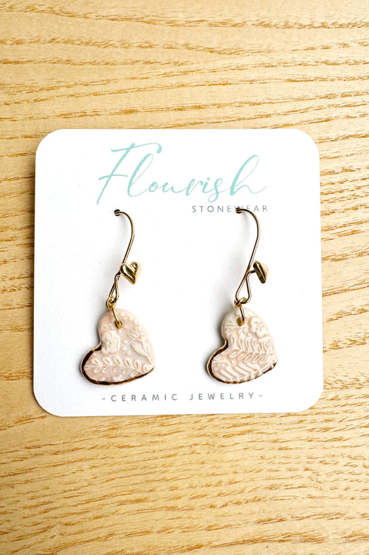 Pale Pink Heart Dangles