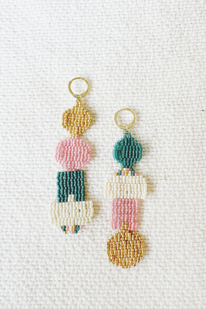 Colour Pop Beaded Shape Earrings Large - several options