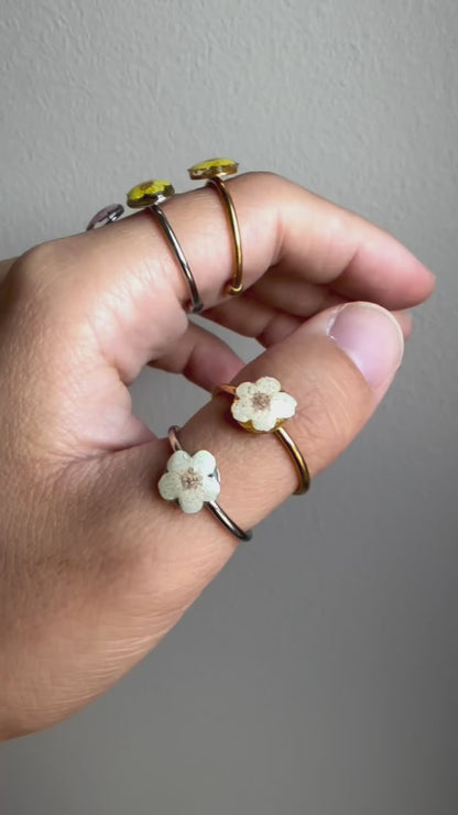 Pressed Flower Rings - Adjustable