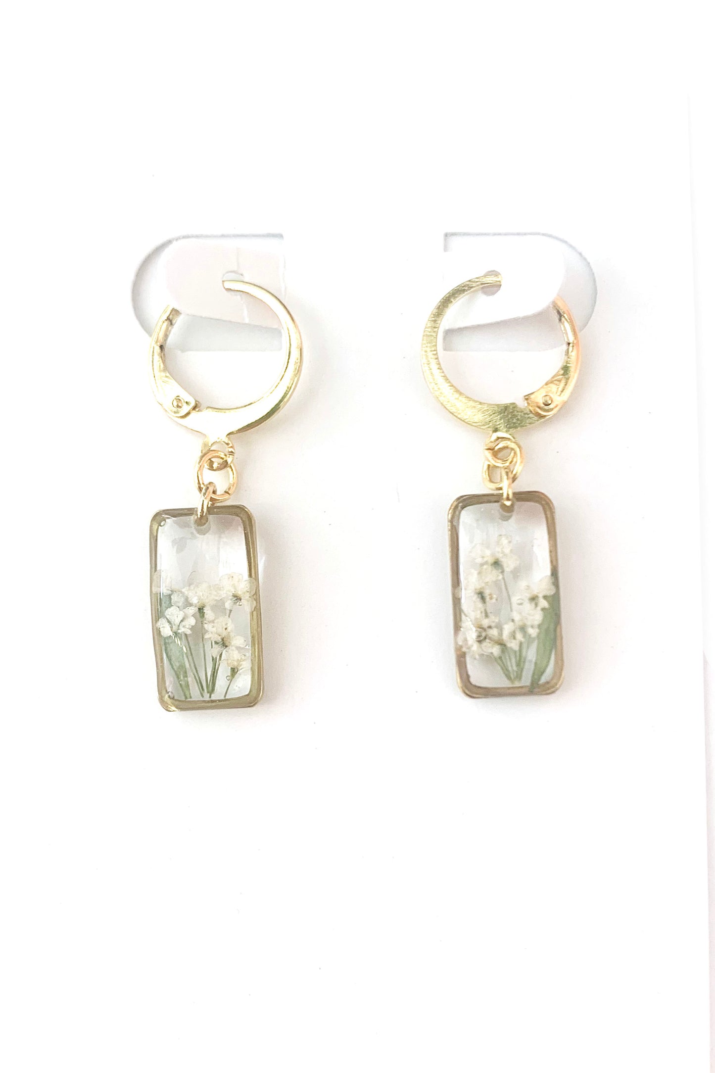 Pressed Flower Small Dangle Earrings