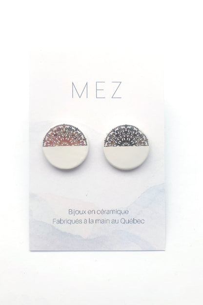 Large Ceramic Stud Earrings