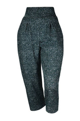 Homer Pants by Melow, Teal, high waist, capri length, tapered leg, two pockets, sizes XS to XXL, made in Montreal