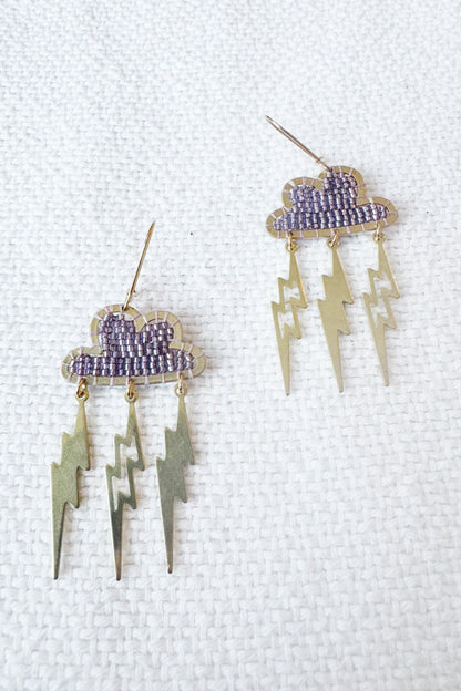 Large Stormy Cloud Earrings