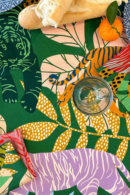 Tigress Table Runner with Pompoms