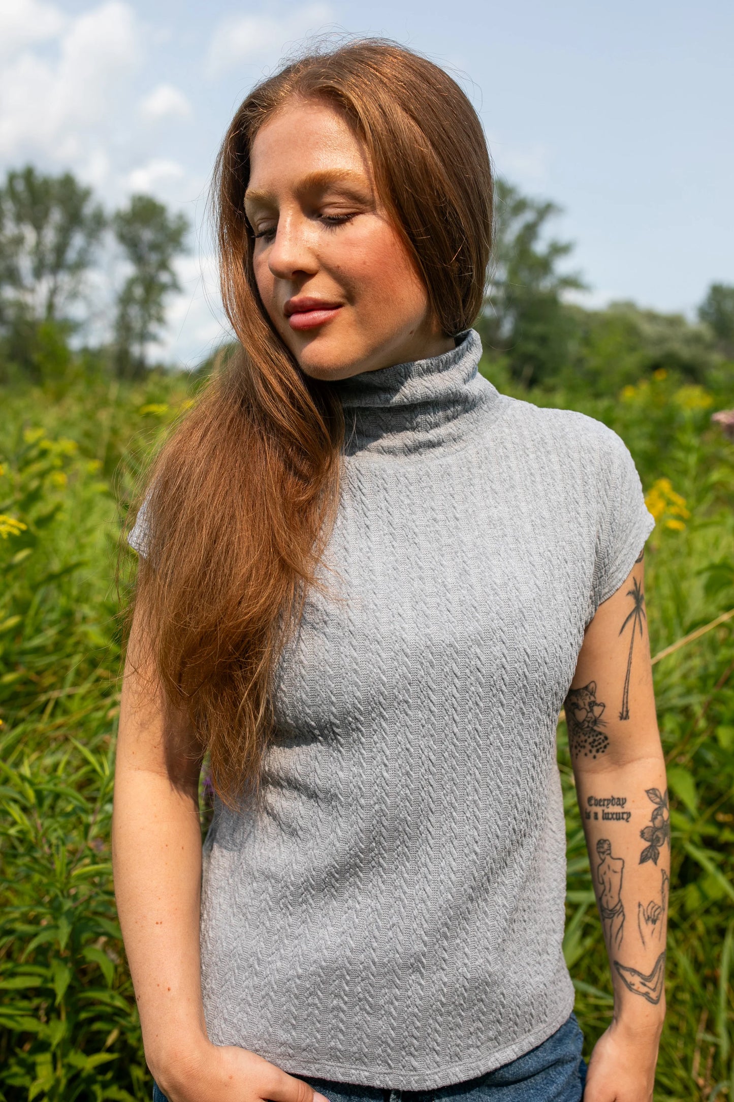 Sleeveless Turtleneck Sweater Vest