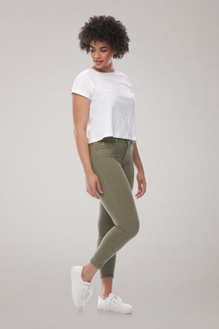 Rachel Classic Rise Skinny Ankle Yoga Jean, Desert Road, 27 inch inseam, sizes 24-34, made in Canada