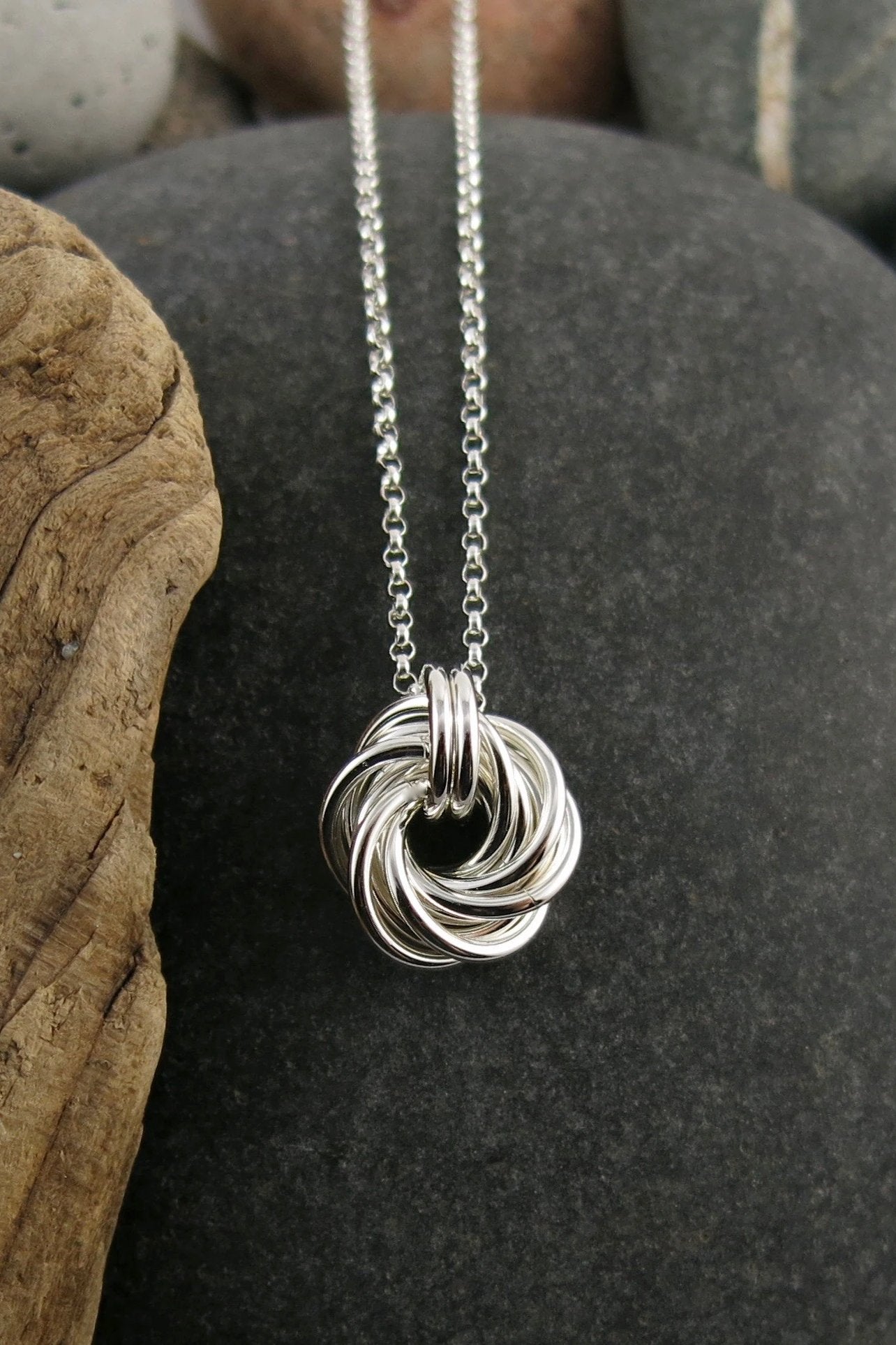 Endless Love Knot Necklace • Sterling Silver with Rolo Chain 2021