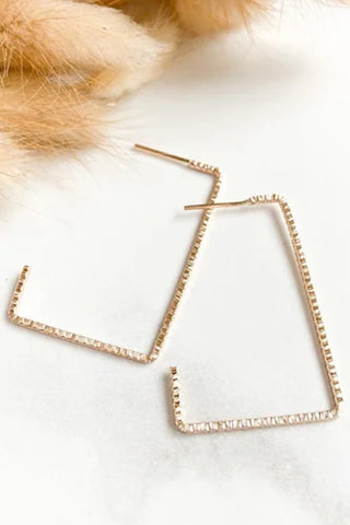 Gold Square Hoops by Flourish and Flame, 14k gold-fill