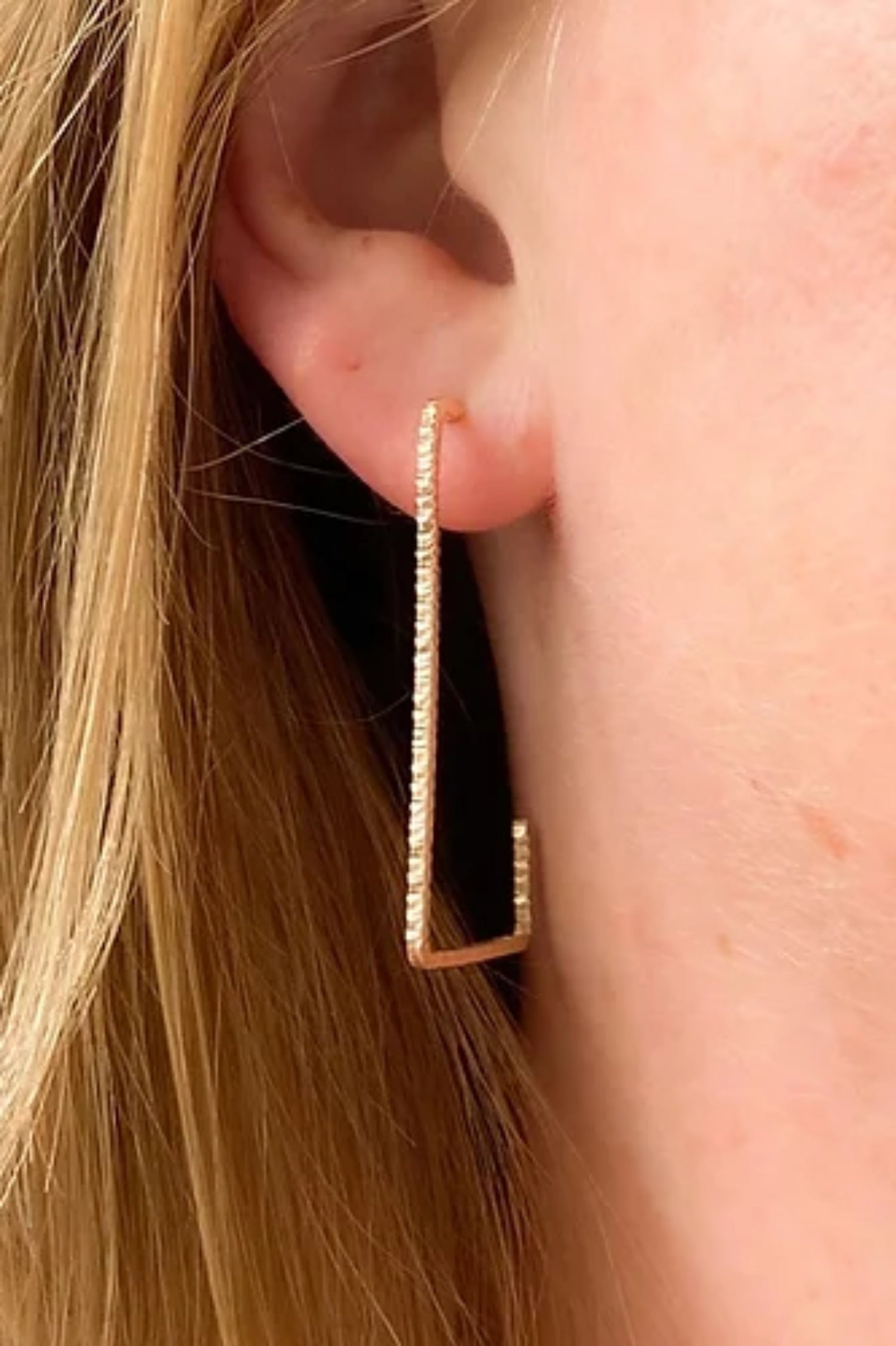 Gold Square Hoops by Flourish and Flame, 14k gold-fill