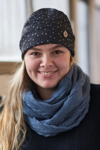 Infini Scarf by Rien ne se Perd, Blue, cable knit, made in Quebec