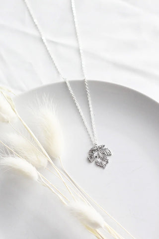 Heirloom Maple Leaf Necklace by Birch Jewellery, Silver, made in Ottawa