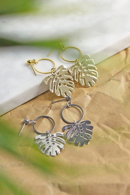 Monstera Leaf Earrings