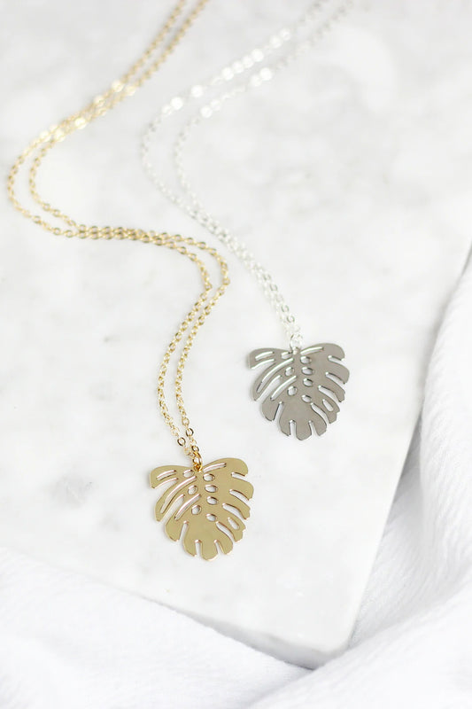 Monstera Leaf Necklace