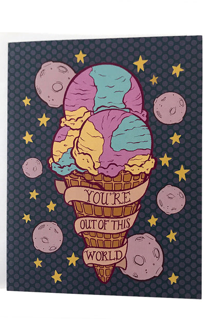 Moon Mist Ice Cream You're Out of This World Card