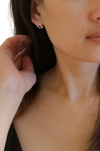 Sterling Moon Dangle Earrings