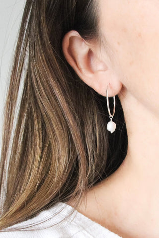 Pearl Hoops by Katye Landry, Sterling Silver, endless hoop, made in Ottawa