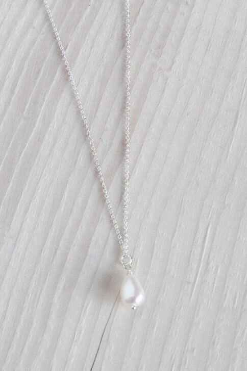 Mini Pearl Necklace by Katye Landry, freshwater pearl, Sterling silver chain, made in Ottawa