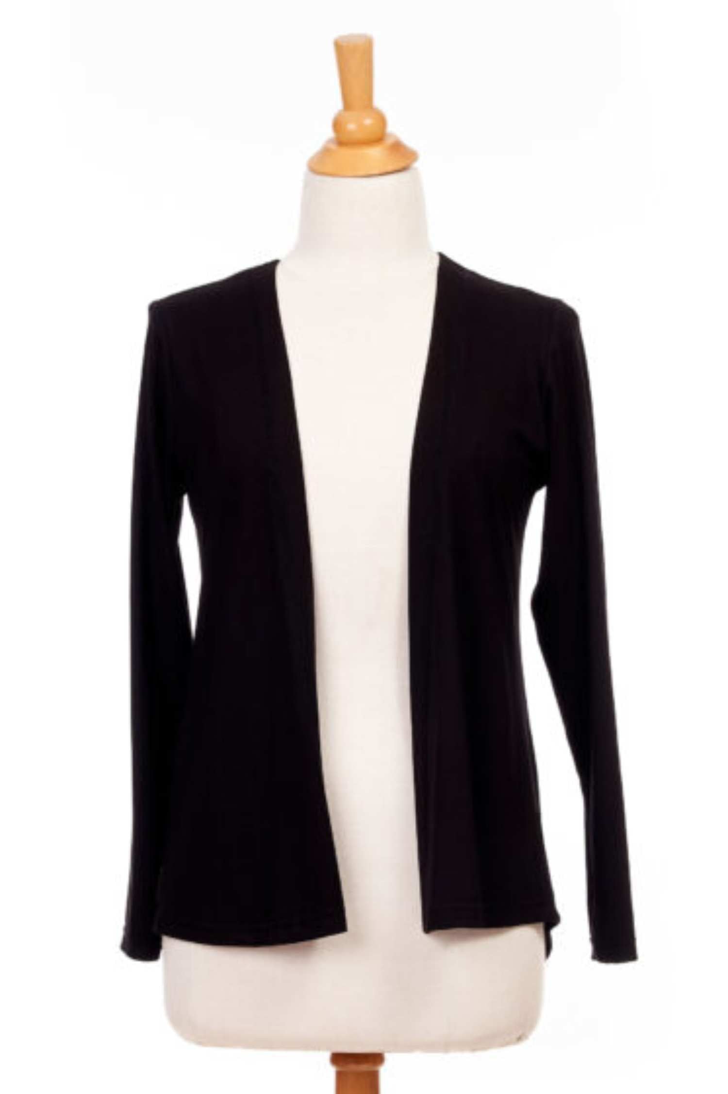Janette Cardigan by Rien ne se Perd, Black, open cardigan, viscose, side pocket, sizes XS to XXL, made in Quebec
