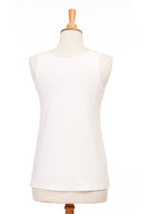 Reversible Camisole by Rien ne se Perd, White, high-neck view, sizes XS to XXL, made in Quebec