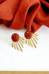 Ceramic and Fireworks Jacket Stud Earrings
