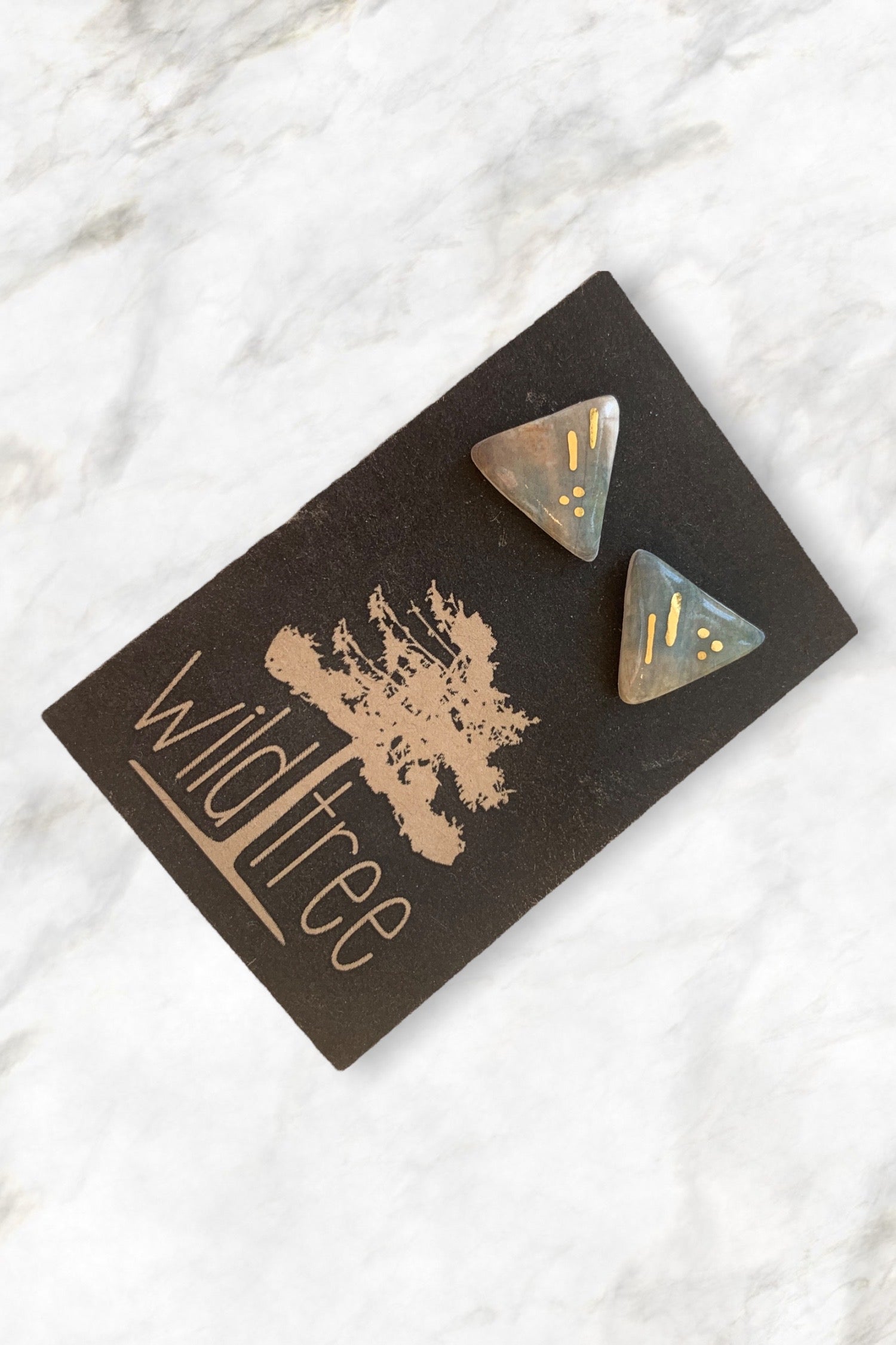 Abstract Triangle Stud Earrings