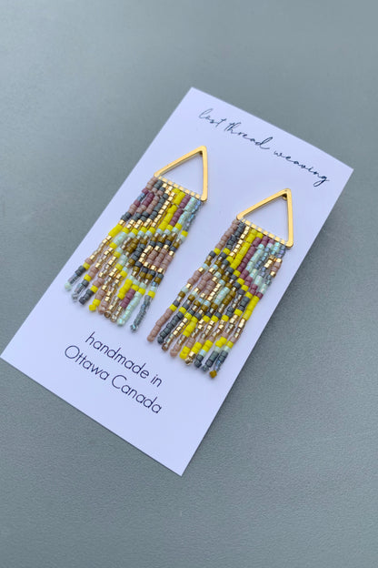 Agatha - Yellow mauve grey agate inspired earrings - MADE TO ORDER