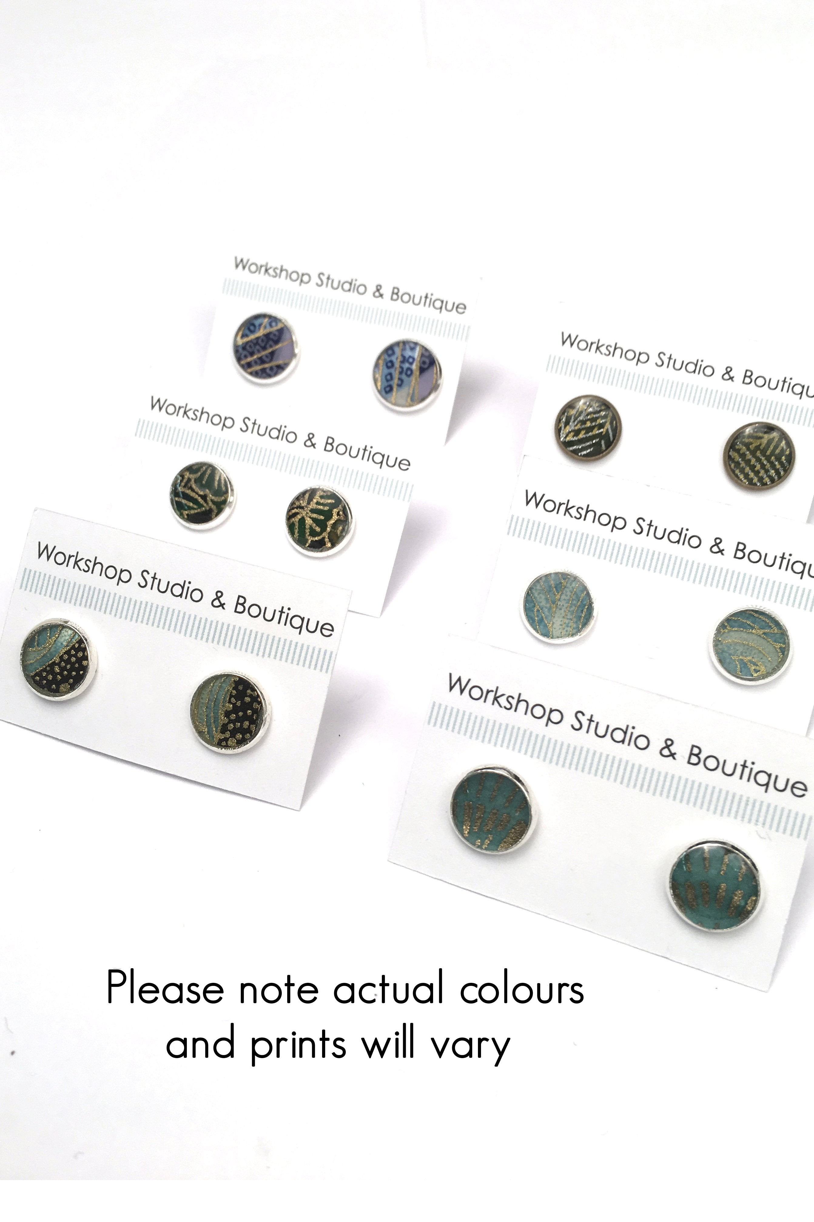Resin Stud Earrings - assorted colours