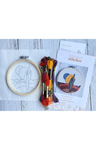 Boho Cactus Hand Embroidery Kit