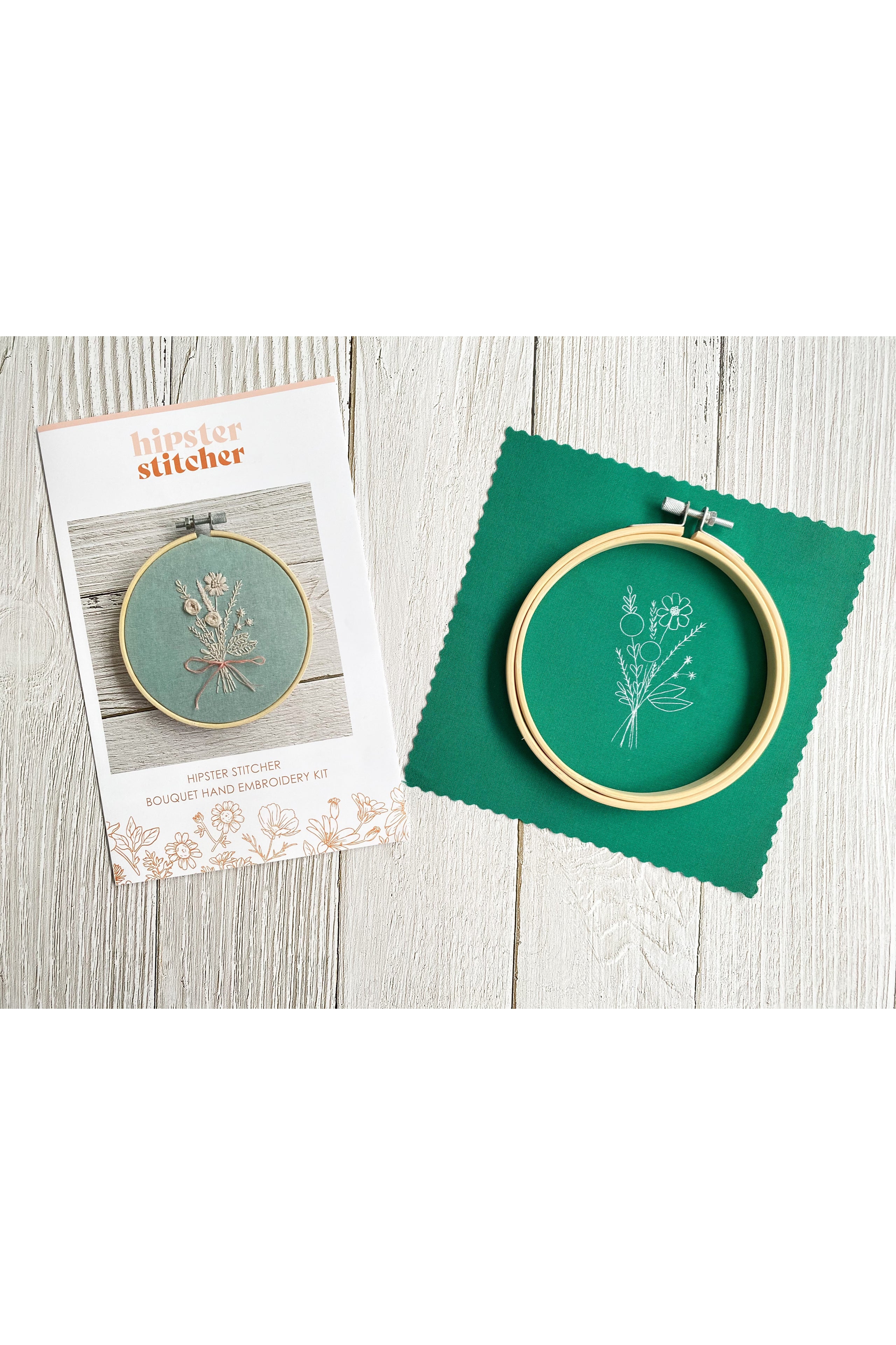 Bouquet  Hand Embroidery Kit - 6 colour options