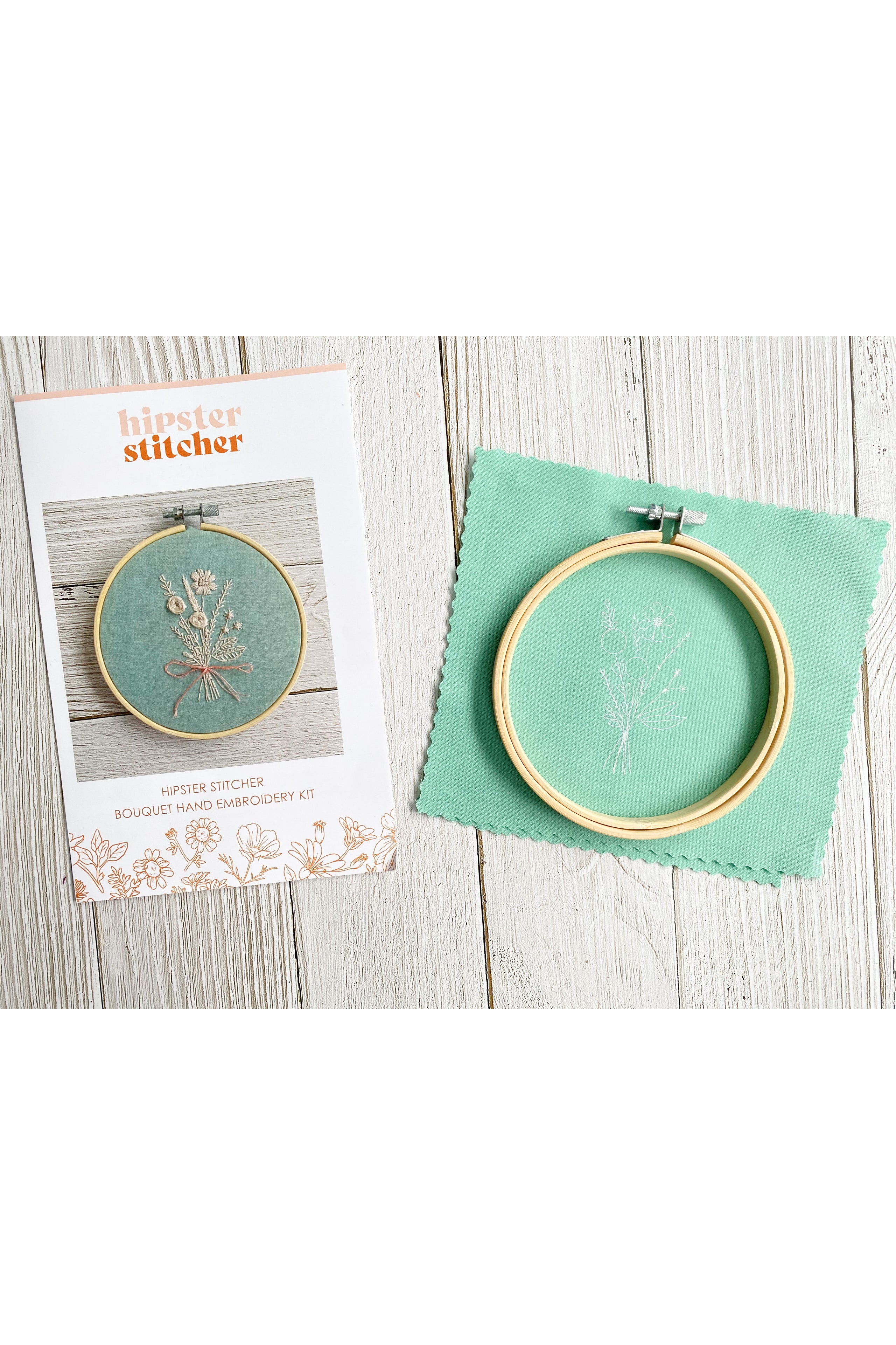 Bouquet  Hand Embroidery Kit - 6 colour options