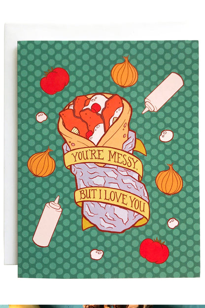 Messy Donair Greeting Card