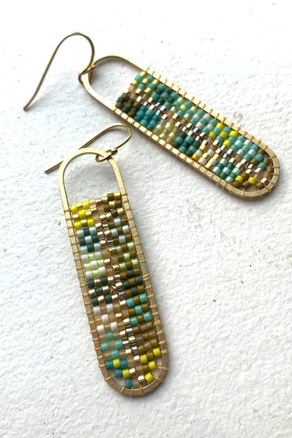 Freya -Plaid Hand Beaded Earrings