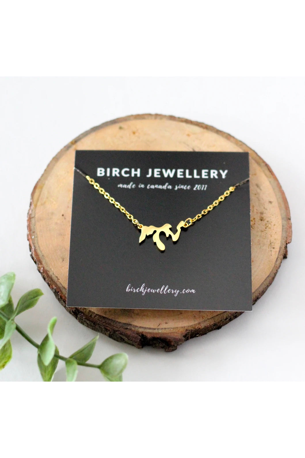 Great Lakes Necklace by Birch Jewellery, Gold-plated stainless steel, made in Ottawa