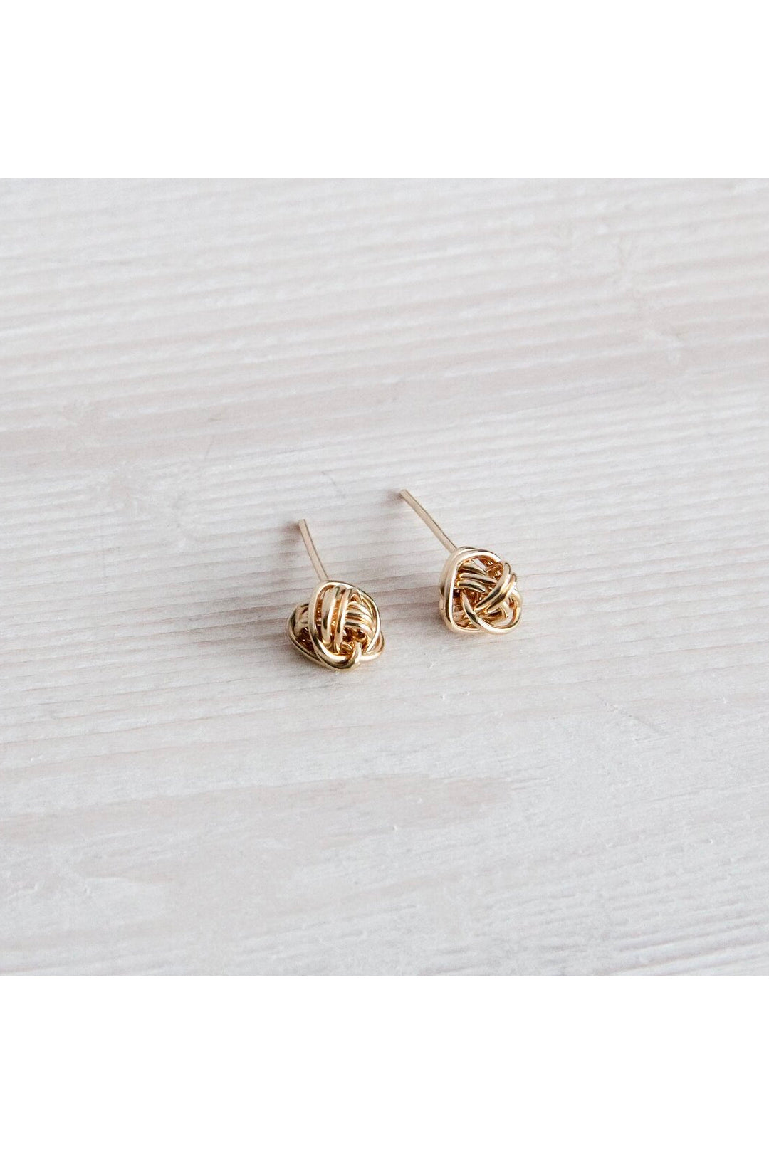 Knot Studs by Katye Landry, Goldfill, hand woven, made in Ottawa