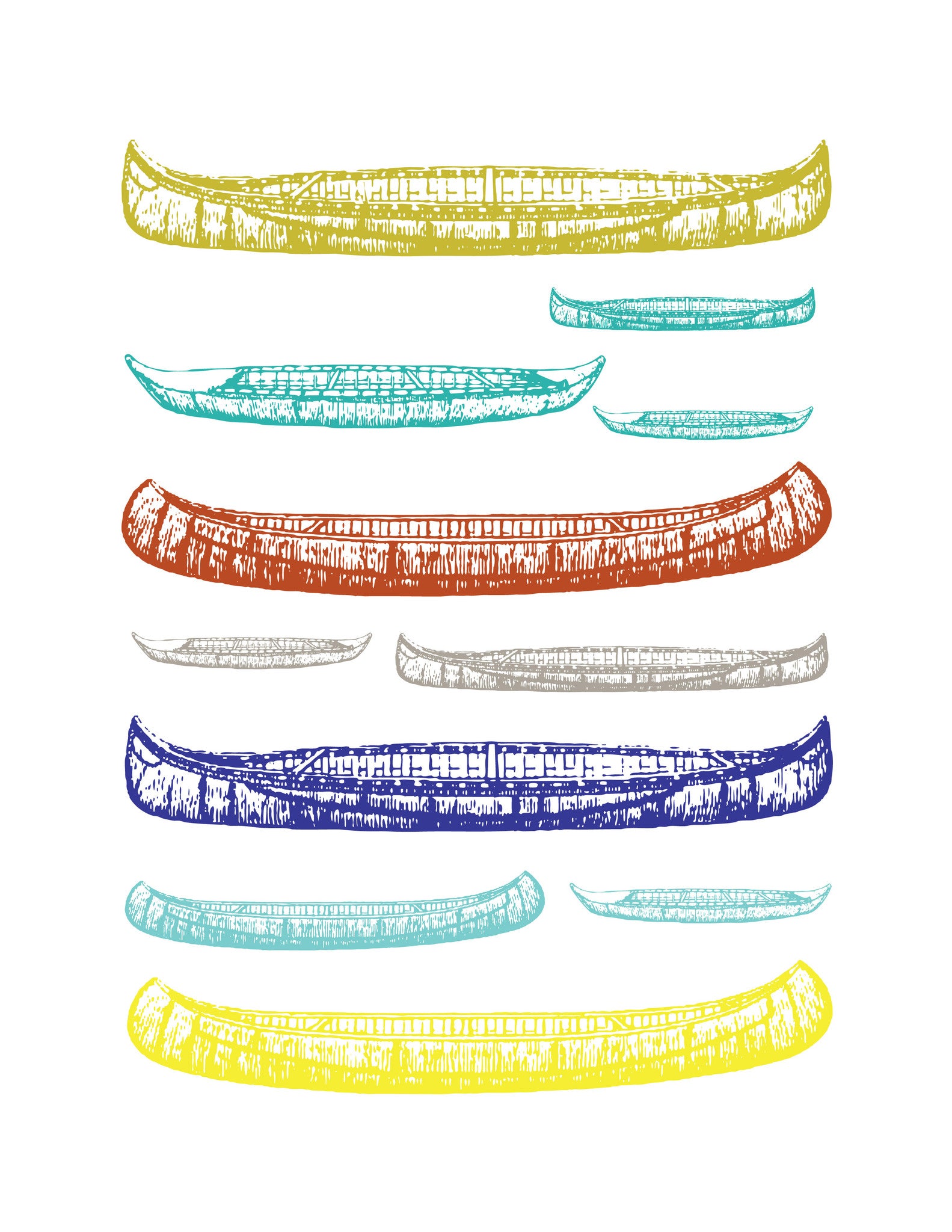 Rainbow Canoes Print