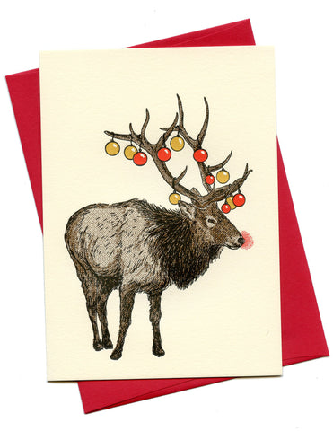 Real Rudolph Kiss the Paper Card