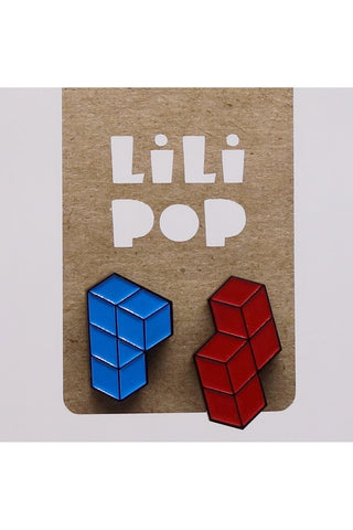Lili0622 Tetris Stud Earrings