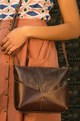 Woodstock Recycled Leather Shoulder Bag