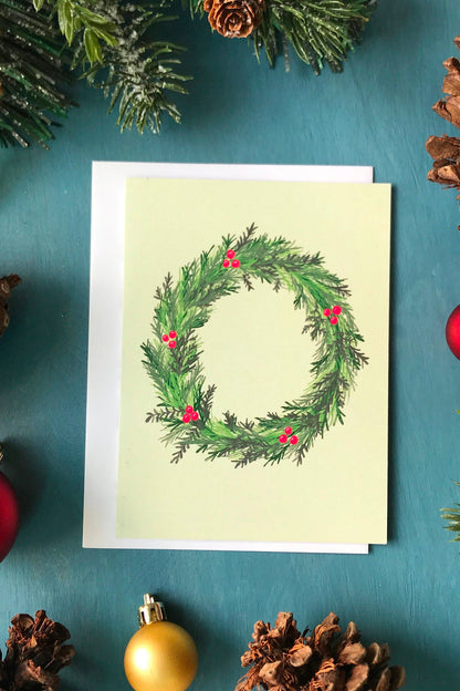 Winter Wreath Holiday Greeting Card